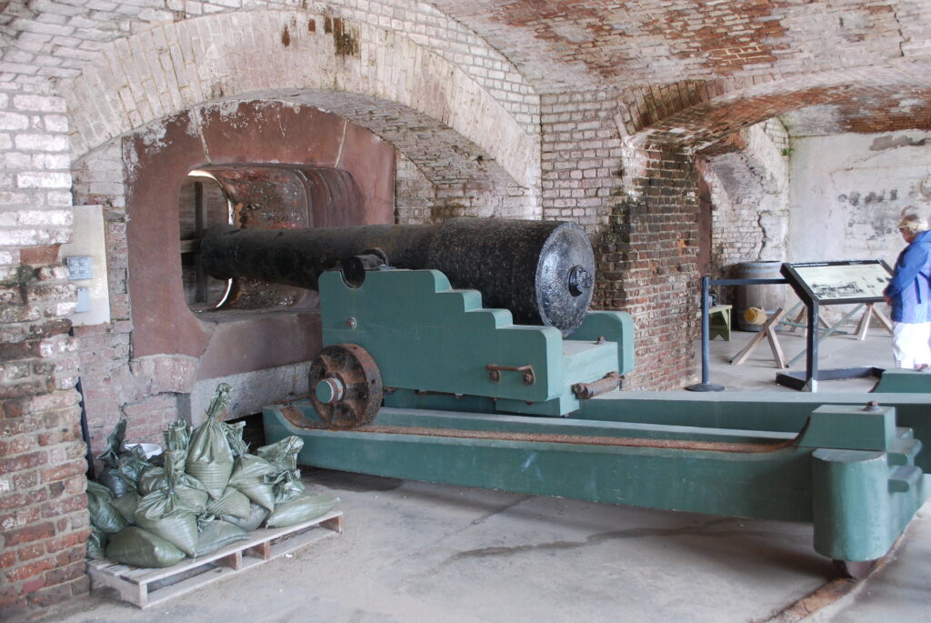A cannon inside Fort Sumpter