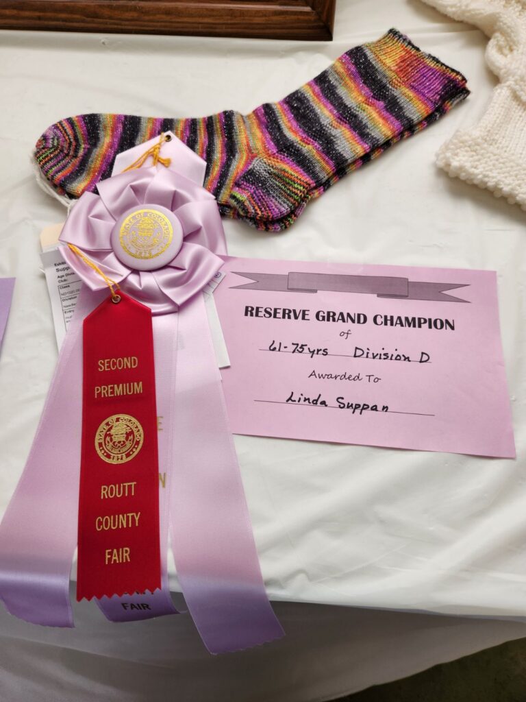 Knitted multi-color socks